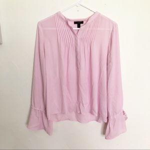 Jcrew | Purple Sheer Bell sleeve blouse
